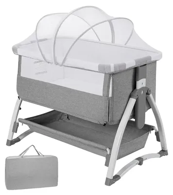 Produktbild von Babybett, verstellbare Höhe, multifunktionales Design, GRAU