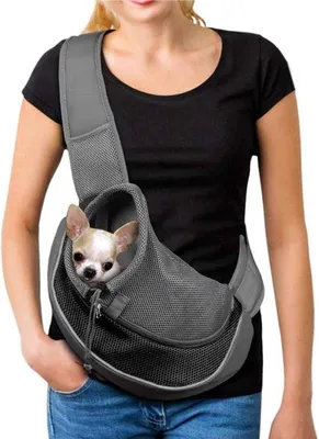 Produktbild von Famanu Tragetasche für Haustiere mit verstellbarem Schulterriemen - für kleine Hunde und Katzen - atmungsaktiv - Größe L