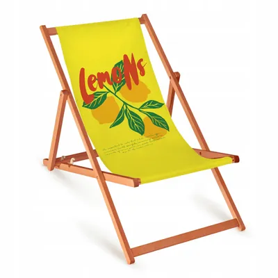 Obrázek produktu pro Dřevěné lehátko „Lemons“ – zahradní lehátko s oranžovým rámem, venkovní použití a balkon