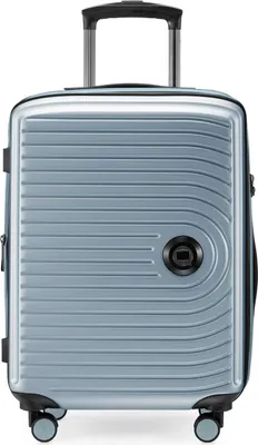 Produktbild von Mitte - Handgepäck-Koffer + digitaler Gepäckanhänger Kofferschild, Kabinentrolley XL-Erweiterung Bordgepäck Hardcase Handkoffer Flugzeug Carry-On 55 L TSA,Pool blau