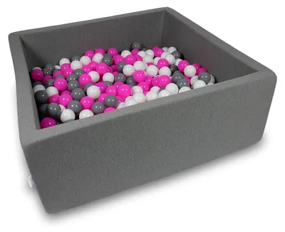 Zdjęcie produktu dla Suszarka 110x110x40cm szara z 600 kulkami: białe, szare, różowe