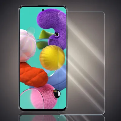 Produktbild von Numerva Panzerglas Displayschutzfolie Echt Glas für Samsung Galaxy A51, Transparent, 9H Härtegrad, 0,3mm dünn, Kratz-, Stoß- & Schlagschutz, Blasenfreie Anbringung, Kantenfrei bei gewölbten Displays