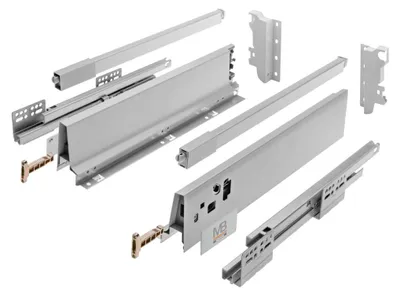 Produktbild von GTV Schubladensystem Modern Box Square, mittelhoch, 550 mm, grau – leises Schließen – der Mechanismus erlaubt es nicht | Högert Technik