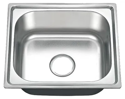 Spülbecken Edelstahl 460x400x200 mm rechteckig mit Ablauf