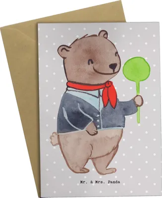 Produktbild von Mr. & Mrs. Panda Grußkarte Zugbegleiterin Herz - Grau Pastell - Geschenk, osterkarten, dankeskarten, weihnachtskarten, einladungskarten, osterkarte