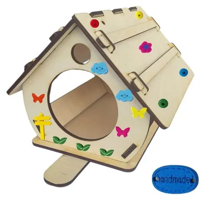 Produktbild von Vogelfutterhaus Bausatz DIY Buchfink - Holz Futterhaus zum Bemalen mit Farben