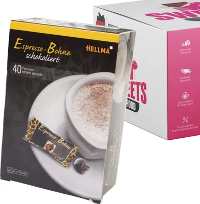 Obrázek produktu pro HELLMA 70101526 Espresso-Bohnen in Zartbitterschokolade Genießerbox