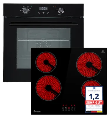 Produktbild von KKT KOLBE Autarkes Herdset | 60cm Einbaubackofen BO7005FB | 59cm Kochfeld CH5900RL | Grill | Heißluft | AirFry | Pizzafunktion | Kindersicherung | Knebelbedienung | SET7005FBCH5900RL