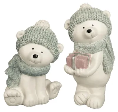 Dekofiguren Eisbären, 14/16 cm, 2 Stück, Polyharz