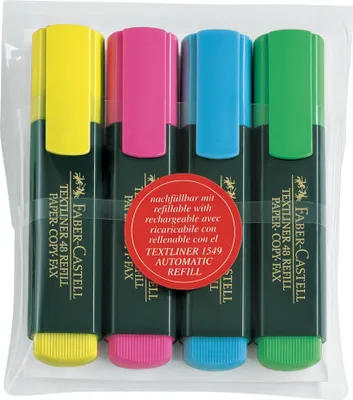 Produktbild von FABER-CASTELL Textmarker TEXTLINER 48 REFILL 4er Etui