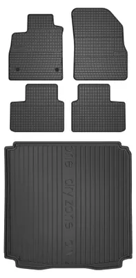 Imagen del producto de Alfombrillas de goma + bandeja de maletero para Renault Talisman 2015-2020 (familiar) – juego de 5 piezas, , a medida – Wielganizator SolidPRO