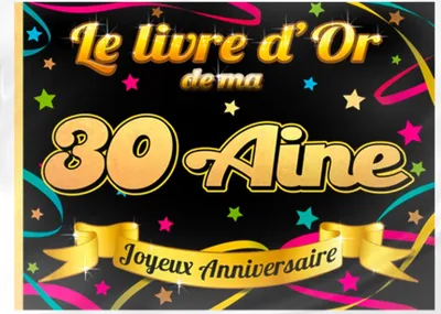 Immagine prodotto di Libro degli ospiti 30° compleanno Nero Oro Colori neon Anniversario - Taglia unica