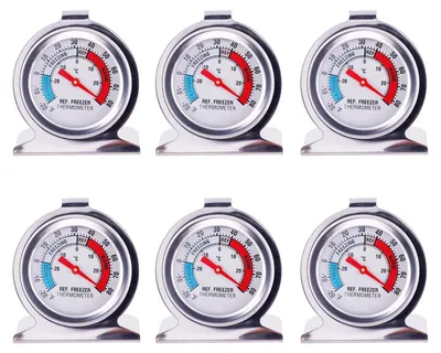 Immagine prodotto di TRANKIELO® - Termometro per frigorifero, confezione da 6 pezzi - Acciaio inossidabile - Monitoraggio della temperatura - Resistente e impermeabile
