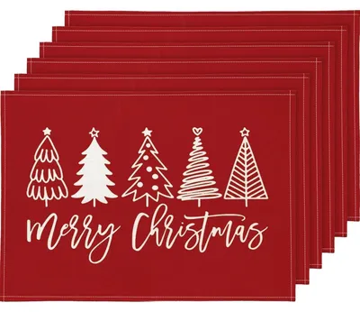 Produktbild von Platzset Weihnachten 6er Set Abwaschbar Rot 30x45cm