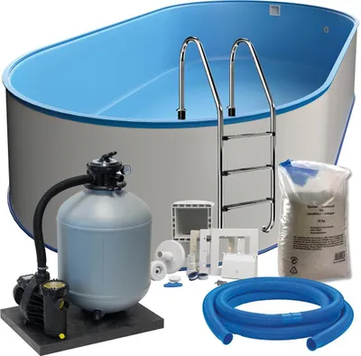Produktbild von Ovalpool-Set exklusiv 8,00 x 4,20 x 1,20 m