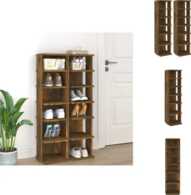 Obrázek produktu pro vidaXL Stojany na boty 2 ks. Kouřový dub 27,5x27x102 cm Materiál na bázi dřeva - Botníky a skříňky