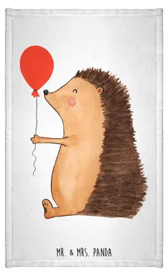 Produktbild von Mr. & Mrs. Panda Handtuch Igel Luftballon - Weiß - Geschenk, Gästetuch, Frotteetuch, Geburtstag, gäste wc, Lustige Sprüche, Happy Birthday, Ballon, Klein, Geburtstagskind