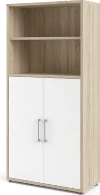 Produktbild von Prisme Aktenschrank 2 Fächer und 2 Türen Eiche Nachbildung, weiss