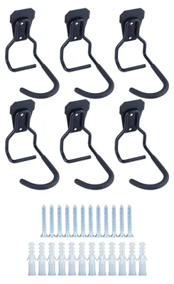 6er-Set vertikale Fahrradhaken, robuste Wandhaken für Garage