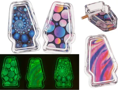 Produktbild von Ootb Aschenbecher aus Glas, leuchtet im Dunkeln, 12 x 8 cm