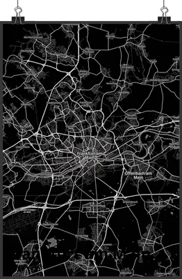 Produktbild von Mr. & Mrs. Panda Bild Frankfurt am Main DIN A3 - Geschenk, Kunstdruck, Wandbild, wanddeko, Stadt, Dorf Karte Landkarte Map Stadtplan, Wanddekoration, drucke