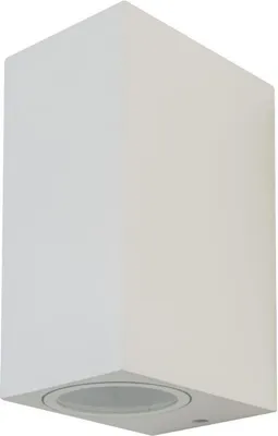 Produktbild von LED Außenwandleuchte Fassadenleuchte Aussenlampe Eckig-Weiß- 2-Flammig up & down inkl. LED Leuchtmittel Neutralweiß