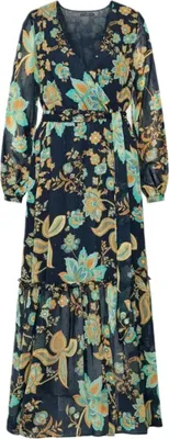 Zdjęcie produktu dla GUESS Damska sukienka maxi z kwiatowym nadrukiem, granatowa, rozmiar S - Elegancki design