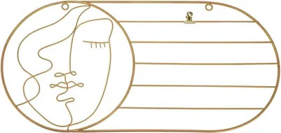 Obrázek produktu pro Organizátor zdi H&S Dekorace oblièeje z kovového zlata 24 cm x 50 cm