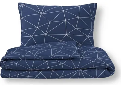 Produktbild von Baumwollbettwäsche NORDIC COLLECTION GRID blau