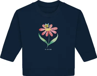 Produktbild von Mr. & Mrs. Panda Organic Baby Pullover Hummel Blume 24. - 36. Monat - French Navy - Geschenk, Hummeln, Natur, Wespe, Biene, Bullover, Lustige Sprüche