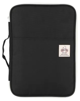 Zdjęcie produktu dla Teczka na dokumenty formatu A4, segregator, organizer na dokumenty, komputer, notebook, torba z zamkiem błyskawicznym (czarna)
