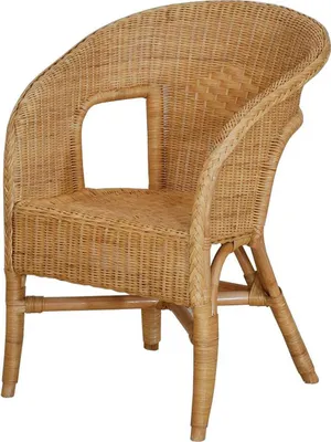 Produktbild von KRINES HOME Rattan-Sessel / Stapelsessel Bella in der Farbe Honig, aus Natur-Rattan Flechtsessel Korbsessel