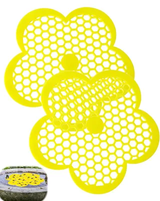 Bienentränke 2er-Set, 20x20x0,5 cm, flache Insektenschale für Garten