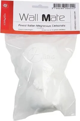 Verpackung des Magnesiumballs "WALL MATE" 2x35g von Edelweiss; geeignet für Klettern.