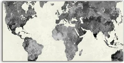 Produktbild von Coloray Glasbild 140x70  Wandbild Glasbilder Foto Bild Vintage Aquarell Welt Karte