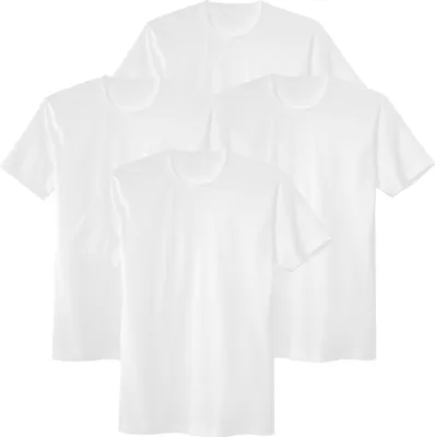 Produktbild von CALIDA Herren T-Shirt, 4er Pack - Natural Benefit, Rundhals-Ausschnitt, 100% Baumwolle Weiß M (50)