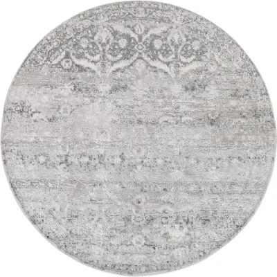 Produktbild von Tapiso Teppich SKY Rund Modern Grau Beige Wohnzimmer 240 x 240 cm