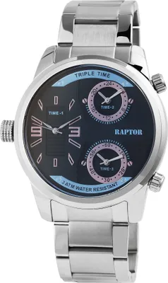 Produktbild von Raptor Herrenuhr "Fox" mit Edelstahlarmband, 3 Uhrwerke