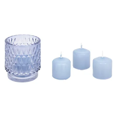 Produktbild von Kerzenhalter für eine Kerze, aus Glas OUDY + 3 Kerzen