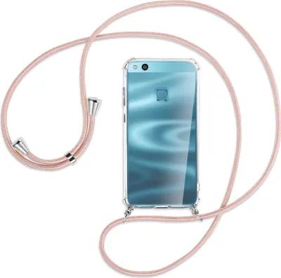 Produktbild von Handykette Backcover-Schutzhülle mit Band (Metall silberfarben) für Huawei P10 Lite - roségold