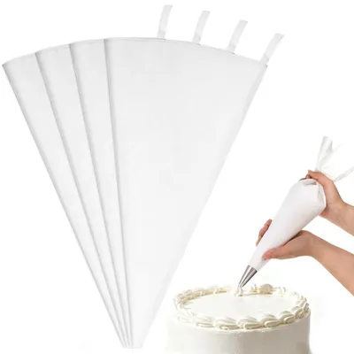 Image de Sacs de décoration réutilisables, 40 cm, lot de 4, en coton, pour la décoration de gâteaux