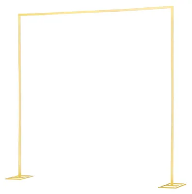 Produktbild von Bogenständer, 2,4x2,4 m, Hochzeitsbogen, quadratischer goldener Metall-Bogen-Hintergrundständer für Hochzeiten, Geburtstagsfeiern, Abschlussfeiern