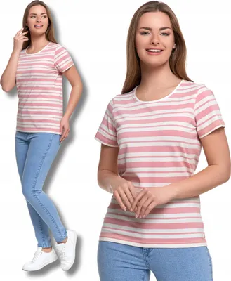 Produktbild von Moraj - T-Shirt Rosa - Damen T-Shirt Größe L - T-Shirt gestreift - Damenbekleidung