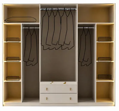 Obrázok produktu pre Modernes Schlafzimmer Set Weiß Holz Metall Kleiderschrank Bett Möbel