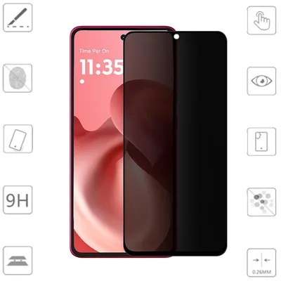 Produktbild von Für Motorola Moto G86 5G 1x 2.5D 0,26mm Privacy Blickschutz 9H Hart Glas Folie