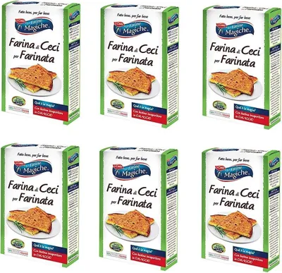 Produktbild von 6x Lo Conte Le Farine Magiche Farina di Ceci für Farinata Kichererbsenmehl Glutenfrei mehl Italienische Kichererbsen 320g