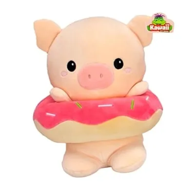 Produktbild von Kawaii Plüsch Schwein mit Donut Pink Plüschtier Stofftier Kinder
