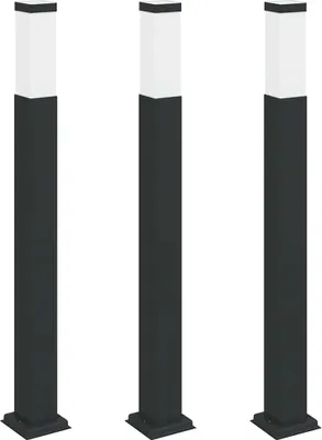 Obrázok produktu pre Stĺpikové svetlá 3 ks 80 cm čierne IP44