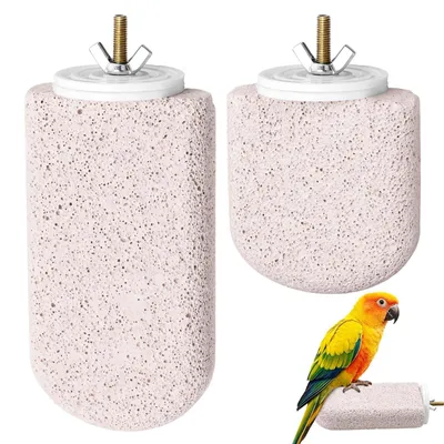 Productafbeelding van 2 Stuks Vogelzitstangen van Mineralsteen voor Vogelkooi