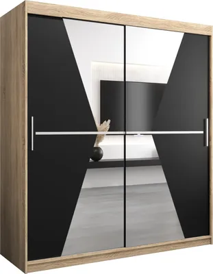 Produktbild von Kleiderschrank, Schiebetürenschrank Schlafzimmer, Schrank mit Spiegel MAROKO 180 cm